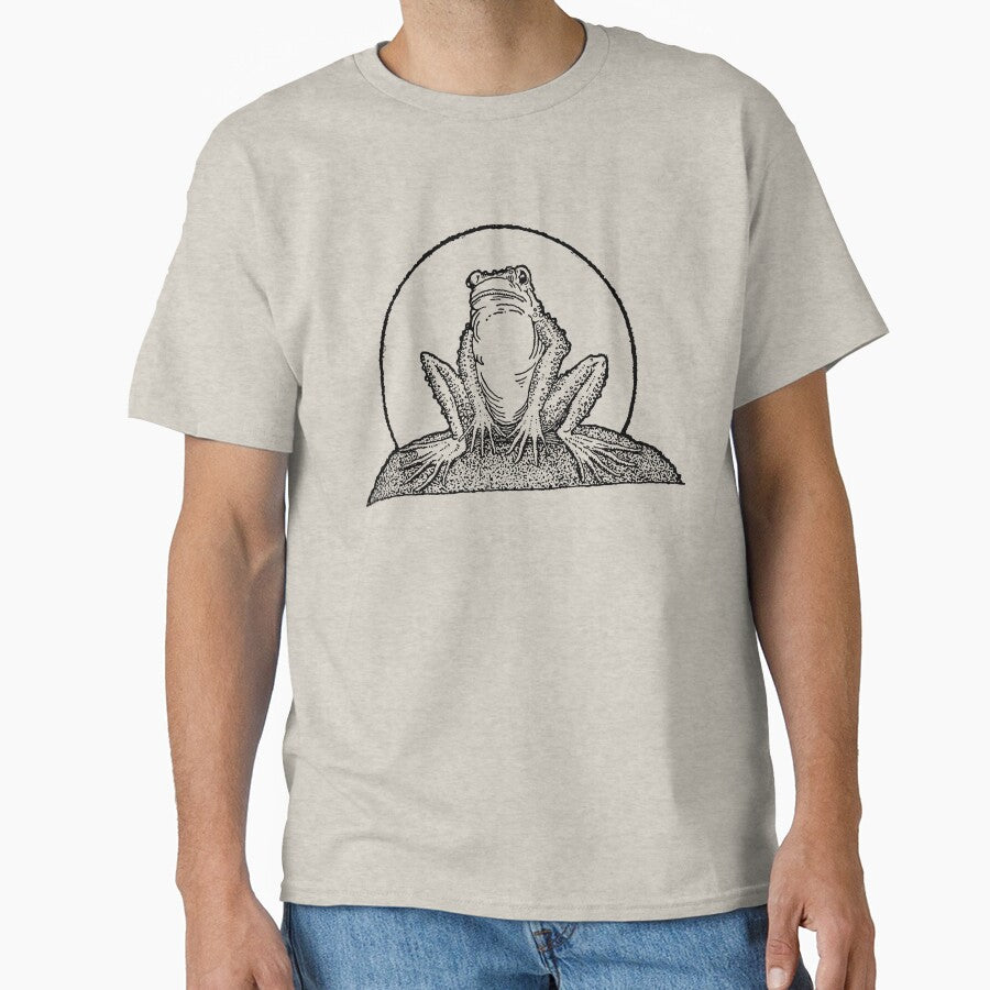 Vintage Cottagecore: Sad Frog Sitting Under Full Moon, Emo Goblincore Style with Meadowcore Woodland Look by... (Image 1)