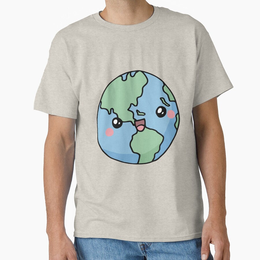 Kawaii Earth Planet by MarRodG T-Shirts, Hoodie, Sweatshirt | BlankRebels.com (Image 1)
