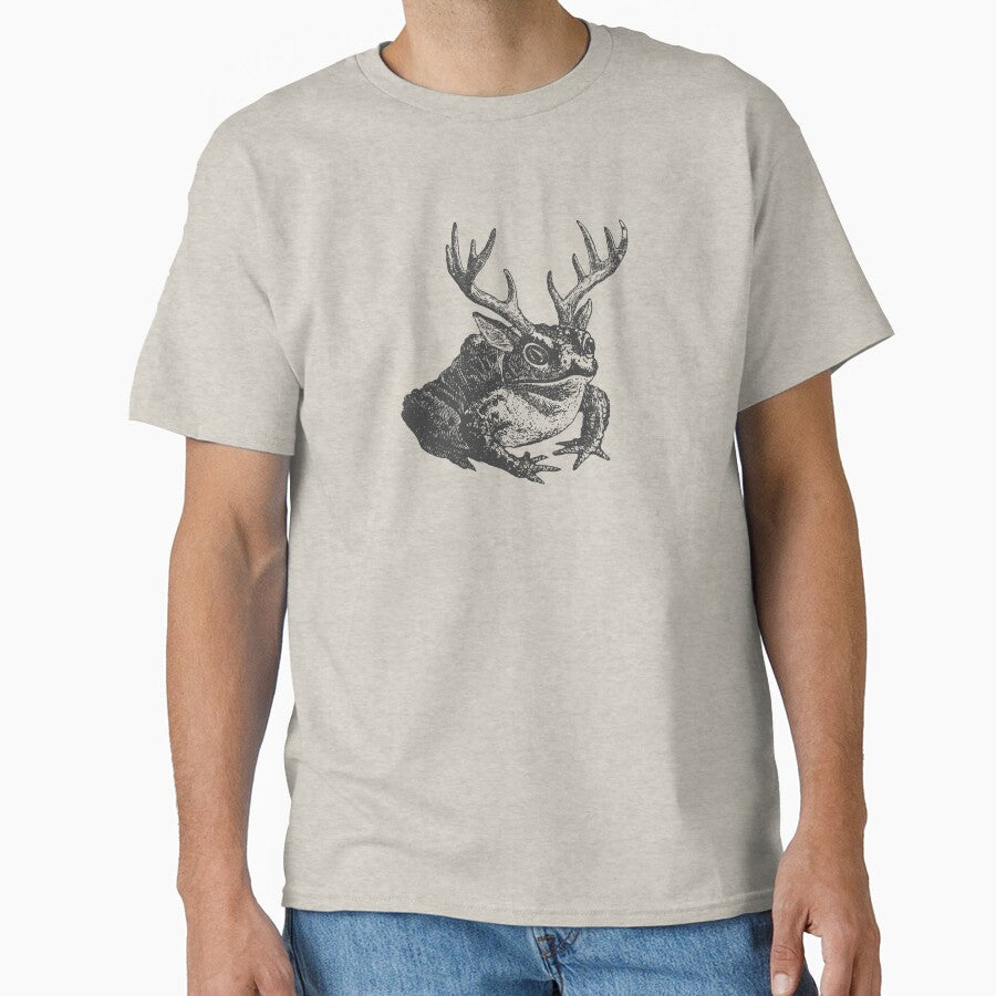 Cottagecore Frog with Antlers: Vintage Fairycore Toad with Horns and Ears by MinistryOfFrogs T-Shirts, Hoodie,... (Image 1)