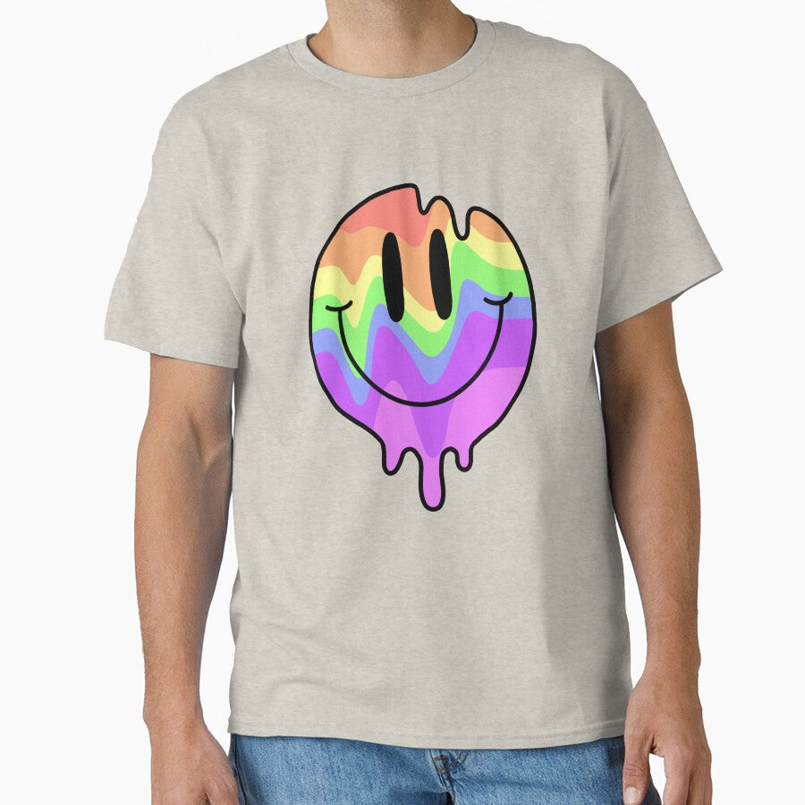 Rainbow melting smiley face by Ironic-luna T-Shirts, Hoodie, Sweatshirt | BlankRebels.com (Image 1)
