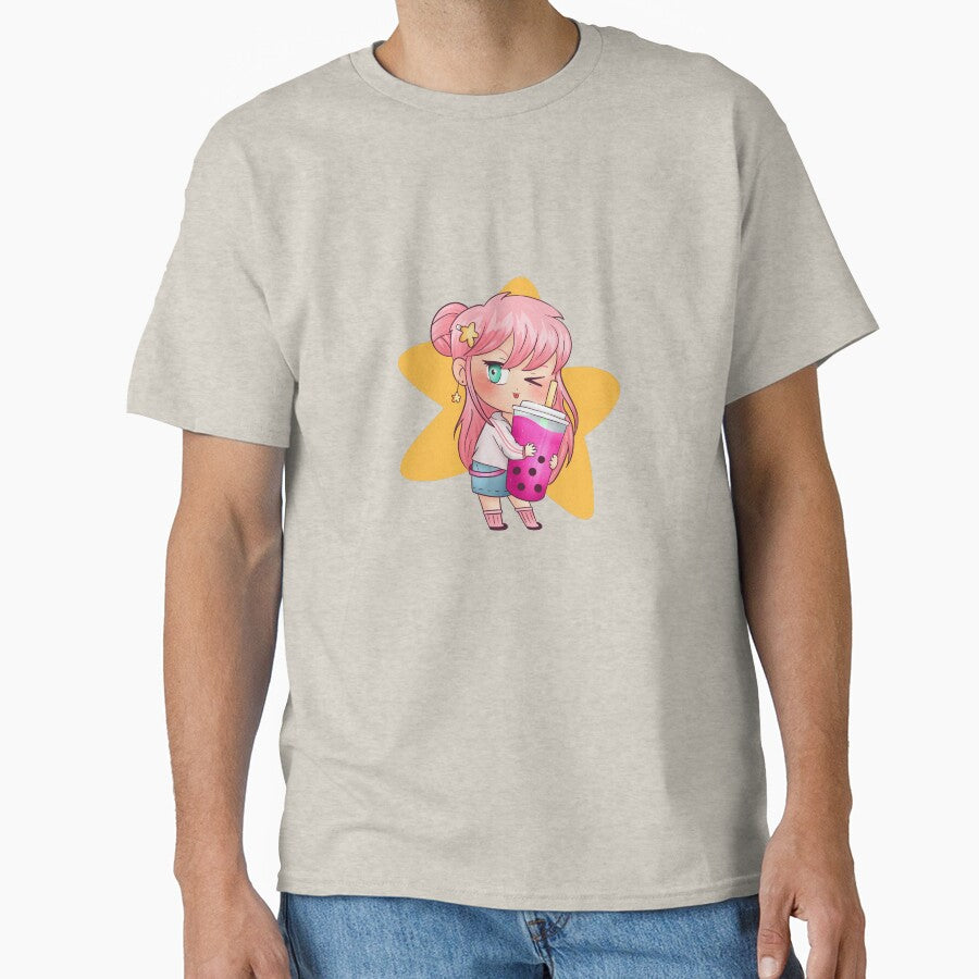 Bubble Tea Cute Happy Girl Design by InspiredForever T-Shirts, Hoodie, Sweatshirt | BlankRebels.com (Image 1)