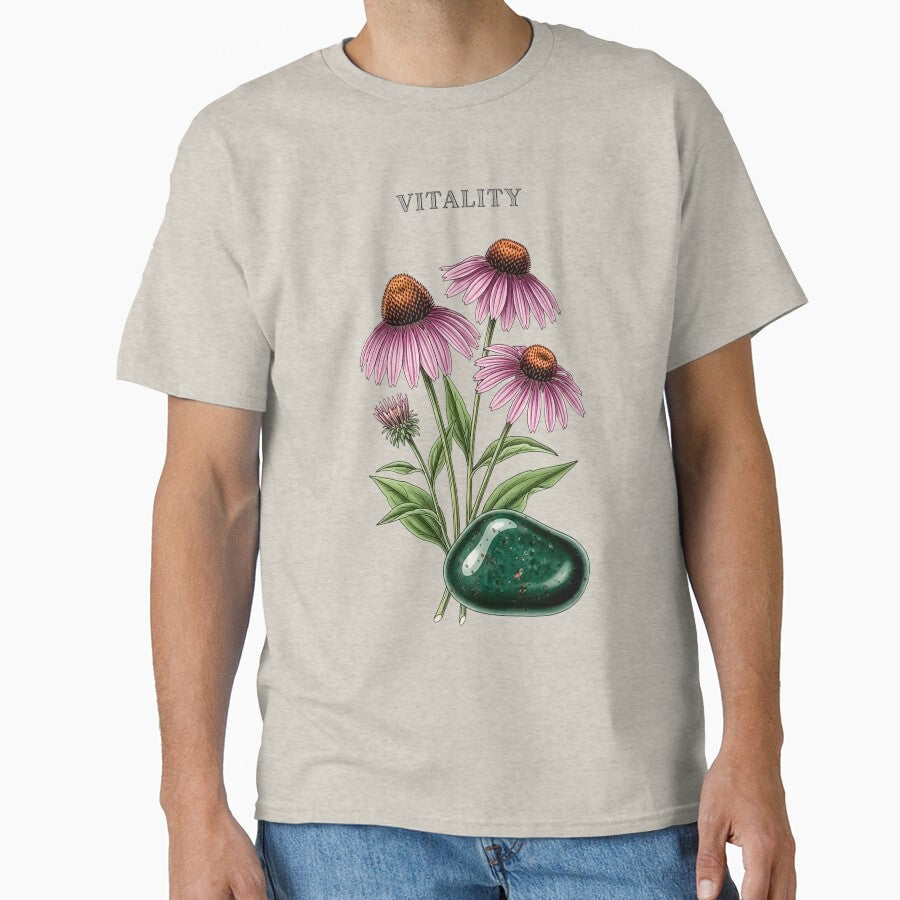 Vitality - Echinacea & Bloodstone Healing Art by Credisaim T-Shirts, Hoodie, Sweatshirt | BlankRebels.com (Image 1)