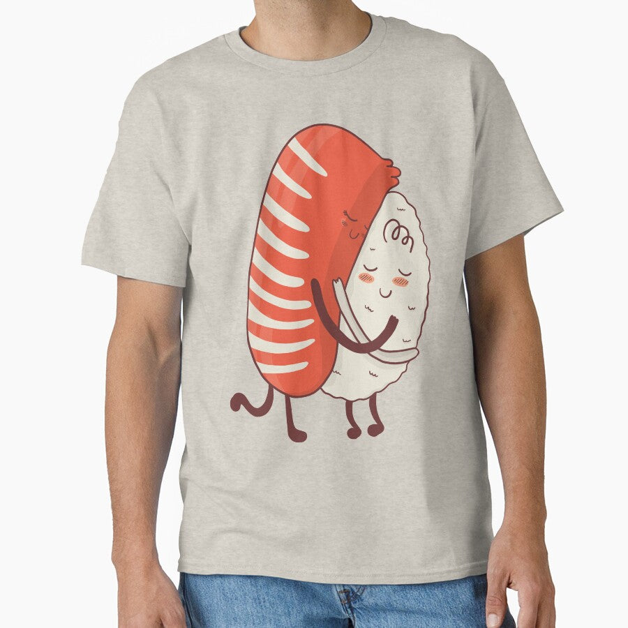 Cute Kawaii Sushi Hugging by OnepixArt T-Shirts, Hoodie, Sweatshirt | BlankRebels.com (Image 1)