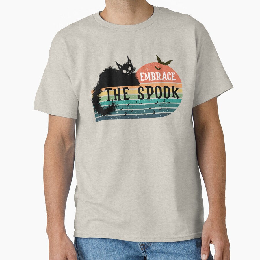 Vintage Sunset Halloween Black Cat by PRINYOS T-Shirts, Hoodie, Sweatshirt | BlankRebels.com (Image 1)