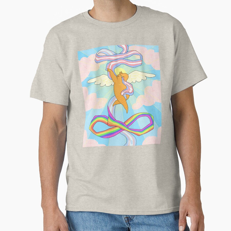 Pride Ribbon Angel (Cloud Version) by gm-w T-Shirts, Hoodie, Sweatshirt | BlankRebels.com (Image 1)