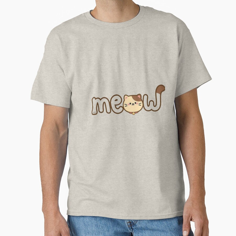 Kawaii Meow Cat Typography | Cute Pastel Kitty Art by GunnuDesigns T-Shirts, Hoodie, Sweatshirt | BlankRebels.com (Image 1)
