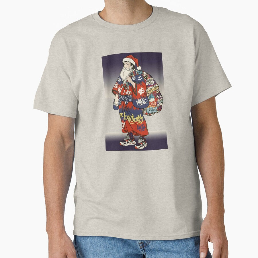 Ukiyo-e Santa Christmas T-shirt, tee, t-shirt, hoodie, sweatshirt, shirt, long sleeve, short sleeve, long... (Image 1)