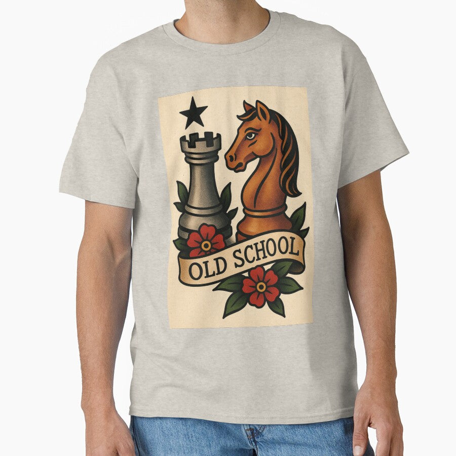 Old School Chess Board Game Retro Poster Back to School by Wild Blood Designs T-Shirts, Hoodie, Sweatshirt (Image 1)