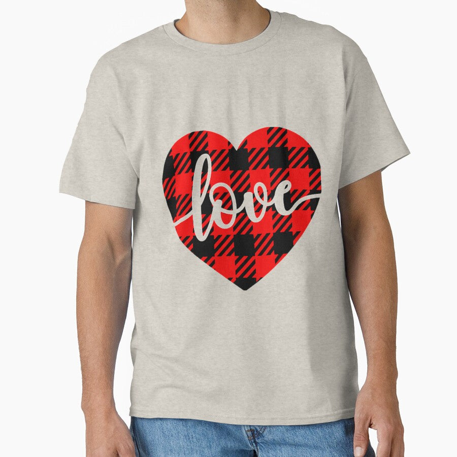 Valentine day | Love buffalo plaid heart by artdes1gn T-Shirts, Hoodie, Sweatshirt | BlankRebels.com (Image 1)