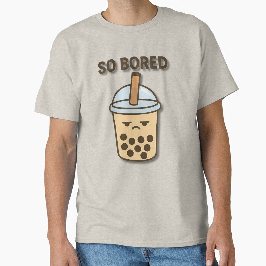 So Bored – Cute Bubble Tea Cup with Bored Expression Funny Drink Cartoon Illustration by konthai.familyart... (Image 1)
