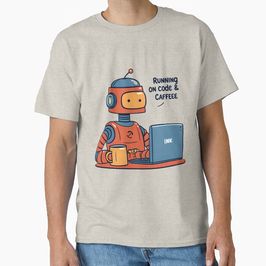 Running on Code & Caffeine – Programmer Robot Tee by Jbl Jaouad Hoodie, Sweatshirt | BlankRebels.com (Image 1)
