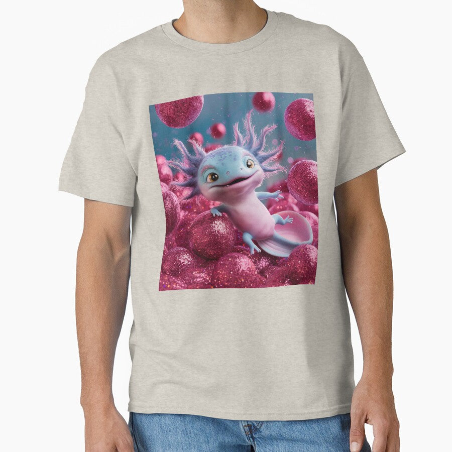 Cute Axolotl Playing With Glitter Bomb by PinkGoddessLove T-Shirts, Hoodie, Sweatshirt | BlankRebels.com (Image 1)