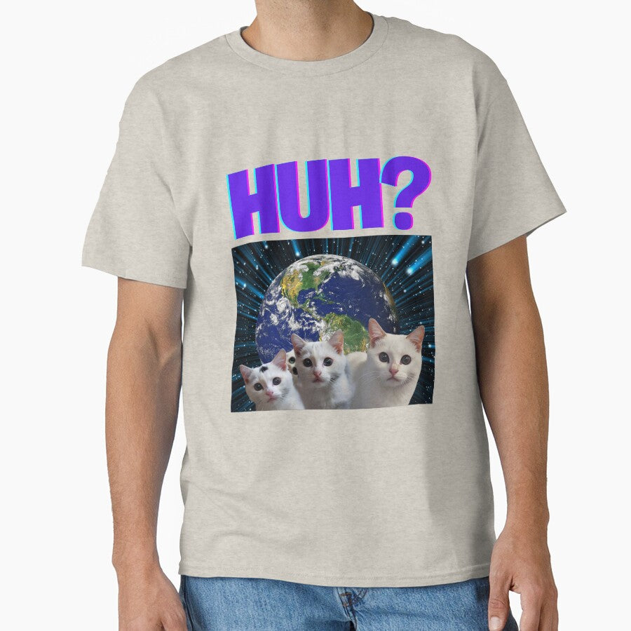 "Huh?" Meme Cat Shirt – Funny Viral Cat Expression Tee & Hoodie by Colorful-Garden Sweatshirt | BlankRebels.com (Image 1)