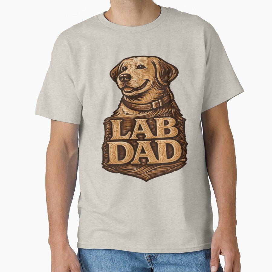 Lab Dad – Vintage Woodcut Labrador Typography by PawPrintCustom T-Shirts, Hoodie, Sweatshirt | BlankRebels.com (Image 1)
