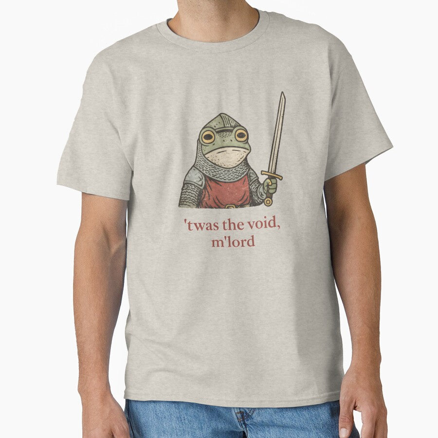 ’Twas the Void, M’Lord | Medieval Frog Knight Meme by DemureArtsy T-Shirts, Hoodie, Sweatshirt | BlankRebels.com (Image 1)