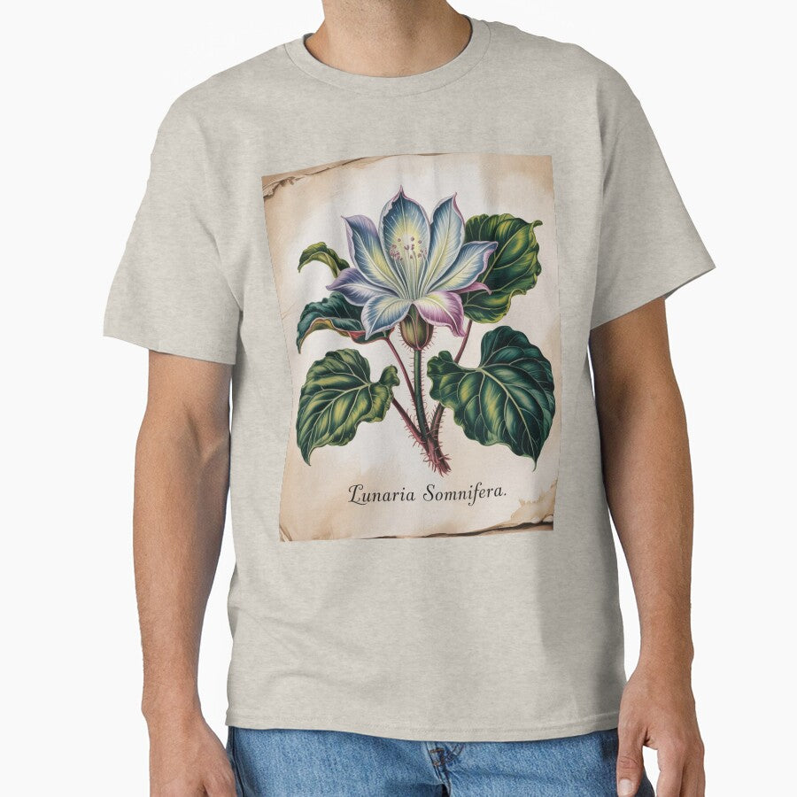 Title: Moonpetal Botanical Illustration - Dark Academia Herbology by Cophros T-Shirts, Hoodie, Sweatshirt (Image 1)