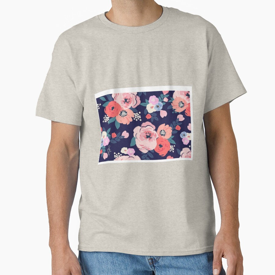 Navy Pastel Roses| Perfect Gift by lucidama T-Shirts, Hoodie, Sweatshirt | BlankRebels.com (Image 1)
