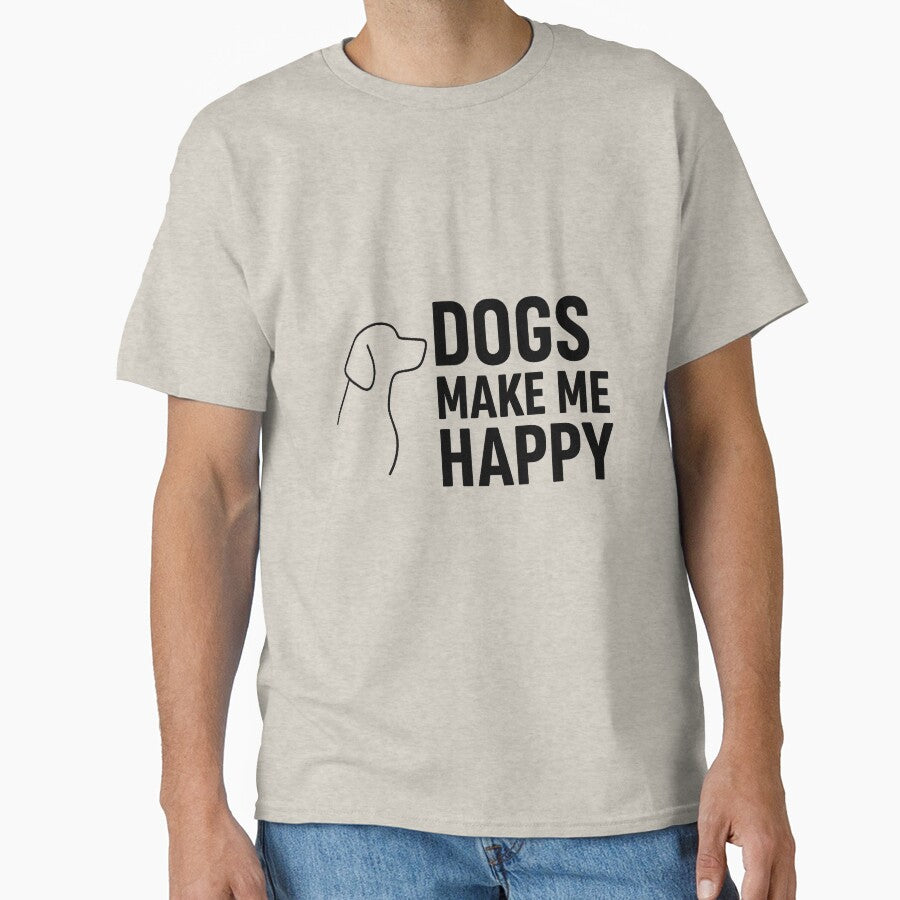 Dogs Make Me Happy – Minimalist Dog Lover Quote Design by StyleLap