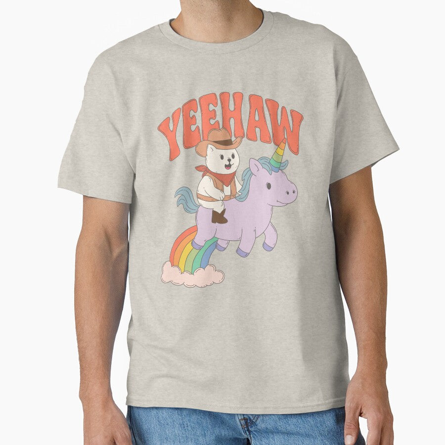Yeehaw Cowboy Cat Riding Rainbow Unicorn by Jess.a.creates T-Shirts, Hoodie, Sweatshirt | BlankRebels.com (Image 1)