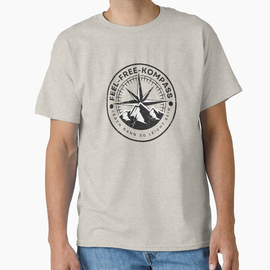 FEEL FREE COMPASS. LIFE CAN BE SO EASY. Camping Caravan Campervan Camper Design T-Shirt Hoodie Cup individually... (Image 1)