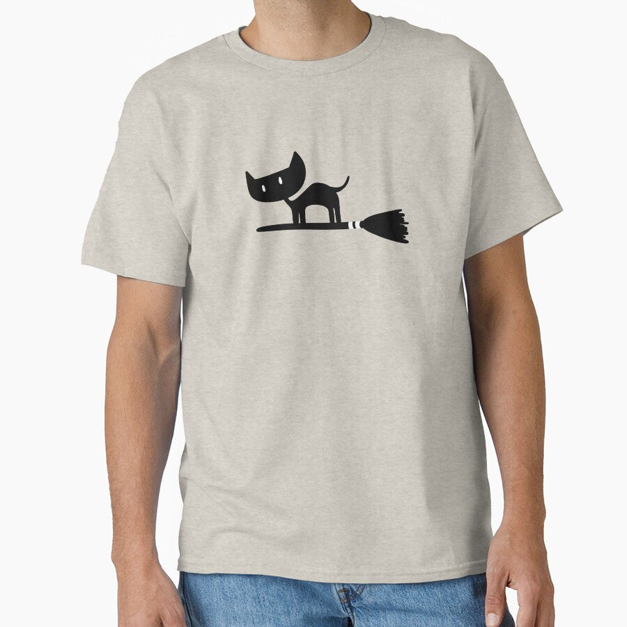 Black Cat on Broomstick by emDesign123 T-Shirts, Hoodie, Sweatshirt | BlankRebels.com (Image 1)