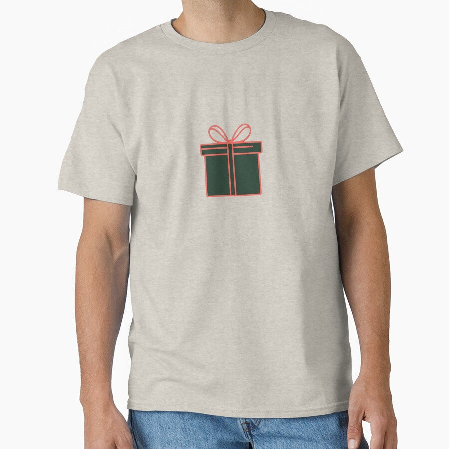 Minimalist Green Gift Box Outline with Ribbon Holiday Design by gk-creations