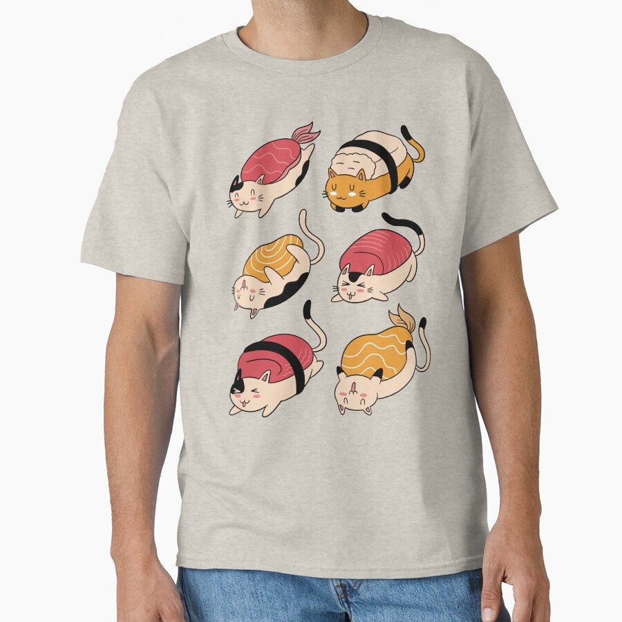 Cute Cats Sushi Roll by OnepixArt T-Shirts, Hoodie, Sweatshirt | BlankRebels.com (Image 1)