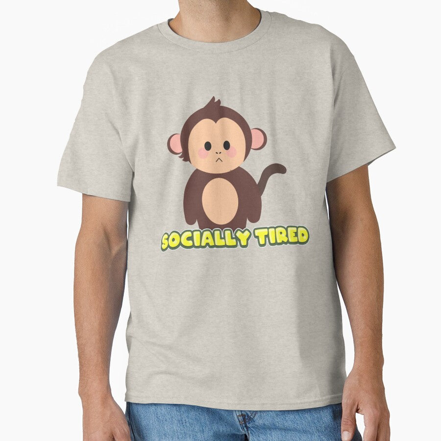 Grumpy Monkey Mood – Cute but Over It Cartoon Monkey by Yesss-Mau T-Shirts, Hoodie, Sweatshirt | BlankRebels.com (Image 1)