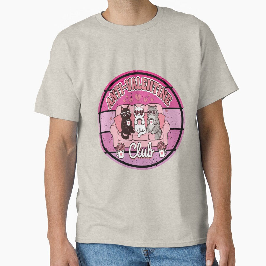 Anti Valentine Club – Funny Cat Valentine Design for Singles & Galentines by SoftSoaring T-Shirts, Hoodie,... (Image 1)