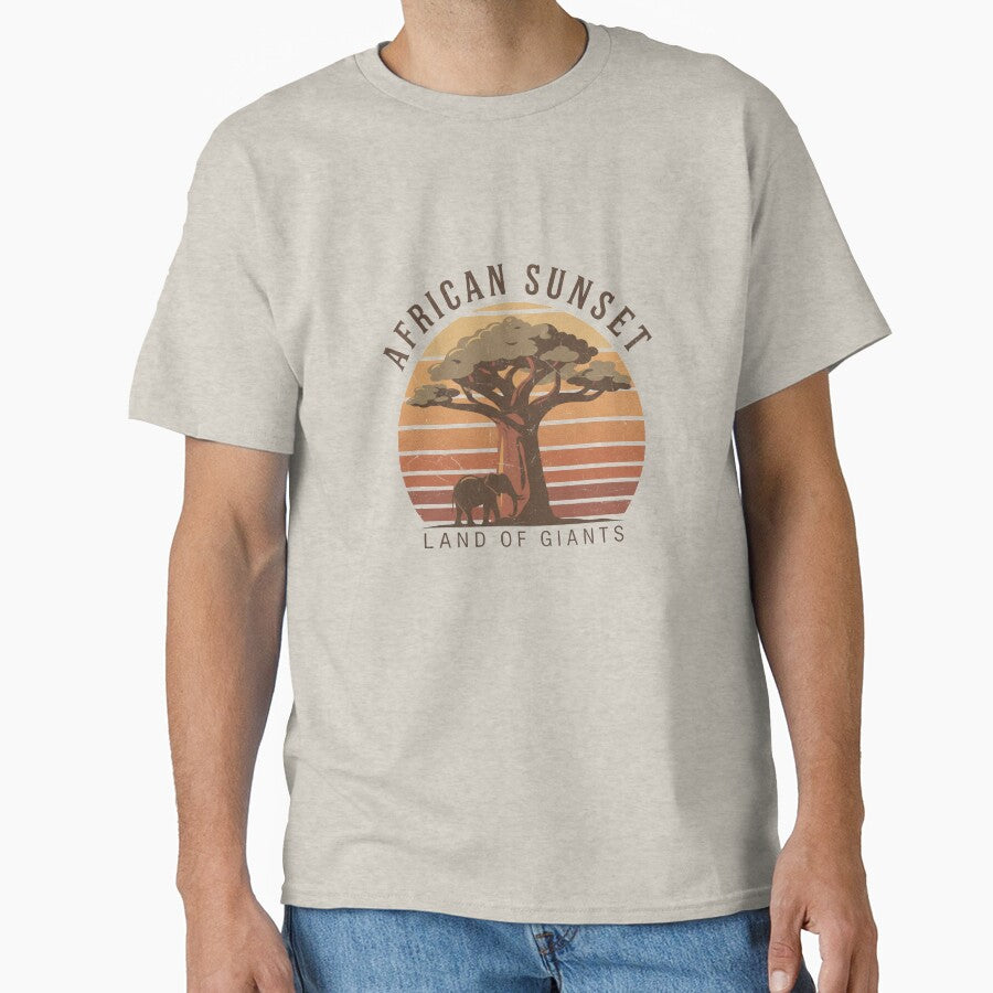 African Sunset Baobab Tree Vintage Streetwear – Savanna Nature Art by JonelCrafts T-Shirts, Hoodie, Sweatshirt (Image 1)
