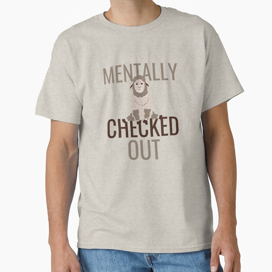 Mentally Checked Out Sad Lamb Design by SweetAndSpice T-Shirts, Hoodie, Sweatshirt | BlankRebels.com (Image 1)