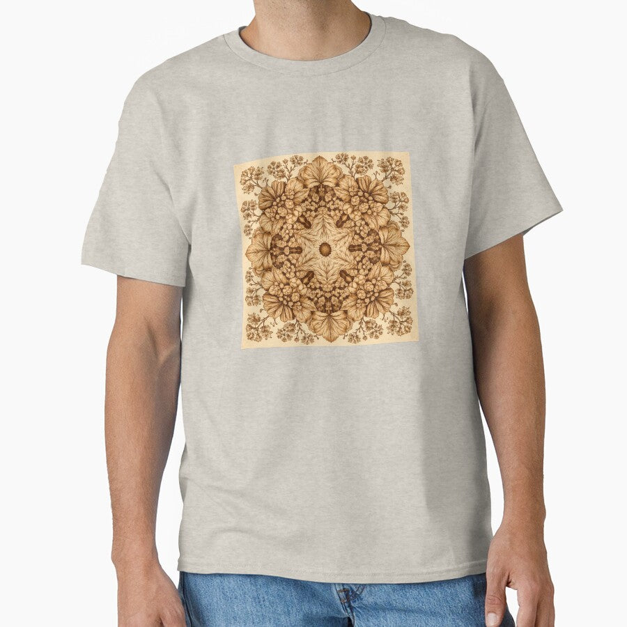 Alchemilla mollis – Botanical Geometry Mandala (Sepia Edition) by Colorshow-relax T-Shirts, Hoodie, Sweatshirt (Image 1)