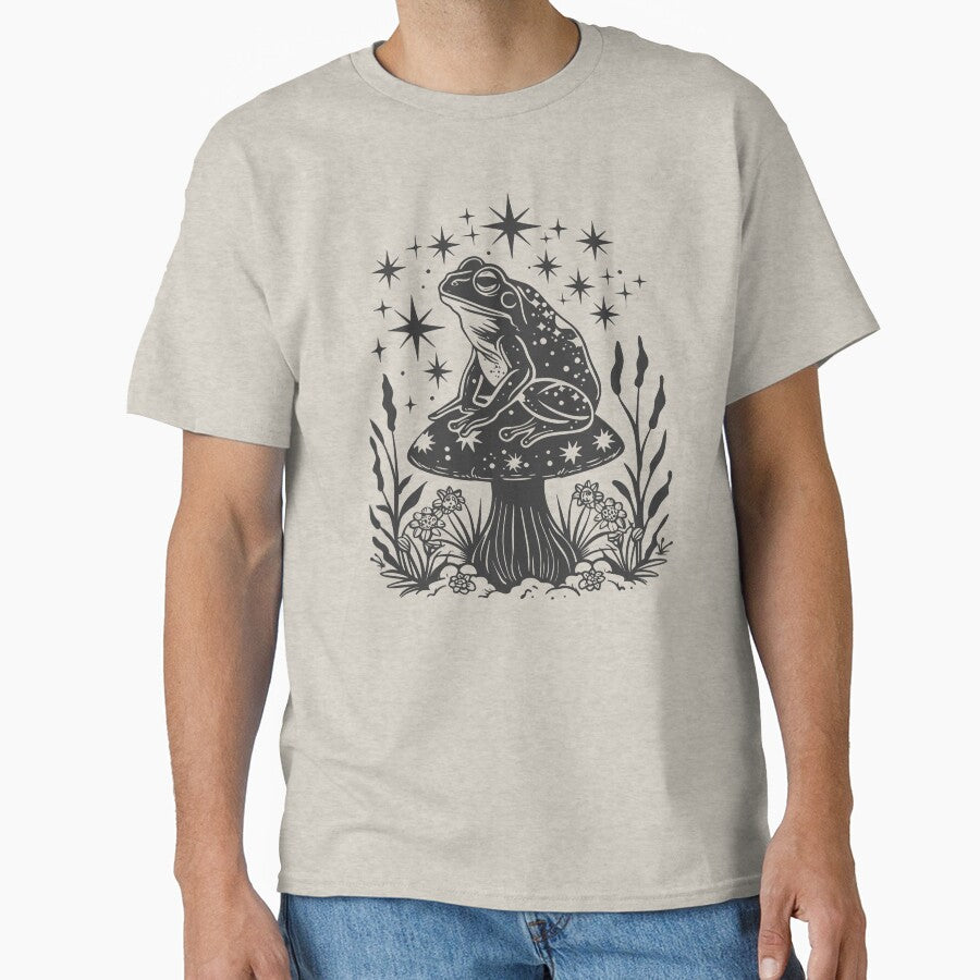Cute Cottagecore Aesthetic Frog Mushroom Vintage Graphic by Dapper-Art T-Shirts, Hoodie, Sweatshirt (Image 1)