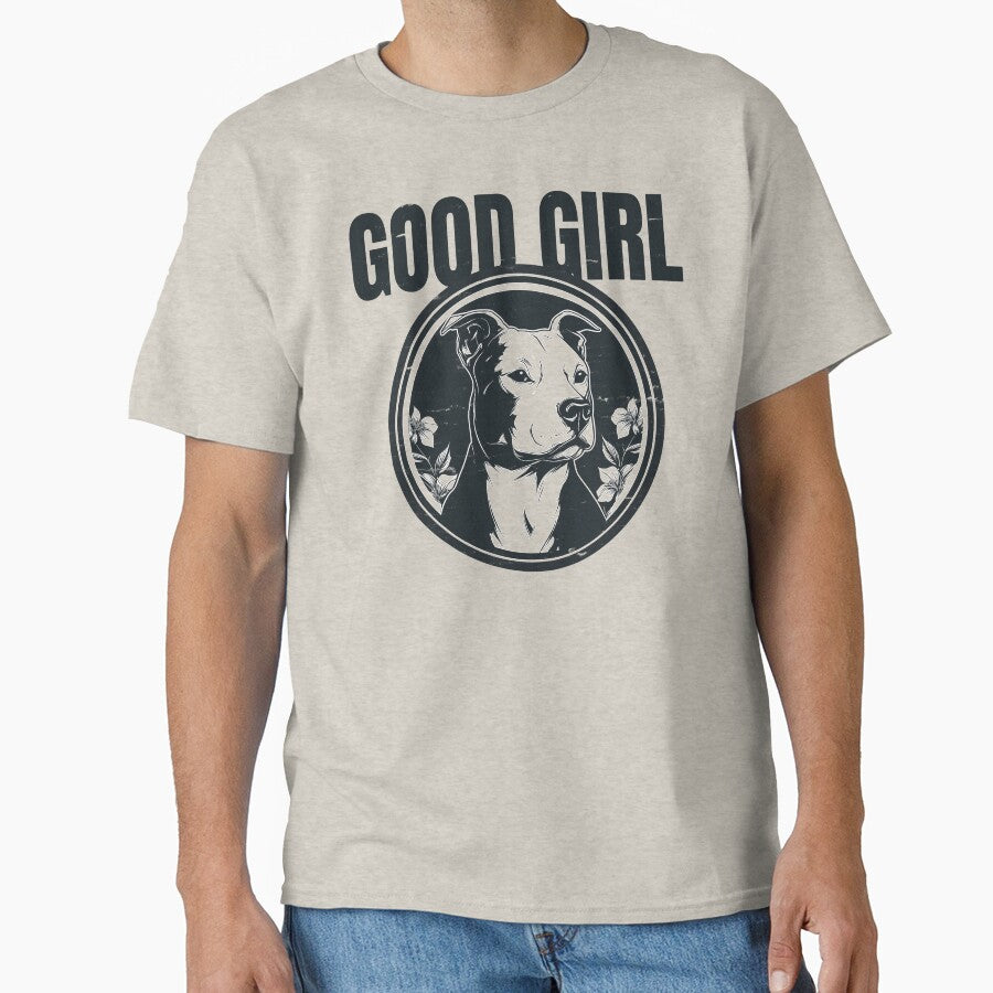 Good Girl Pit Bull Dark Line Art Design by Barrivey T-Shirts, Hoodie, Sweatshirt | BlankRebels.com (Image 1)