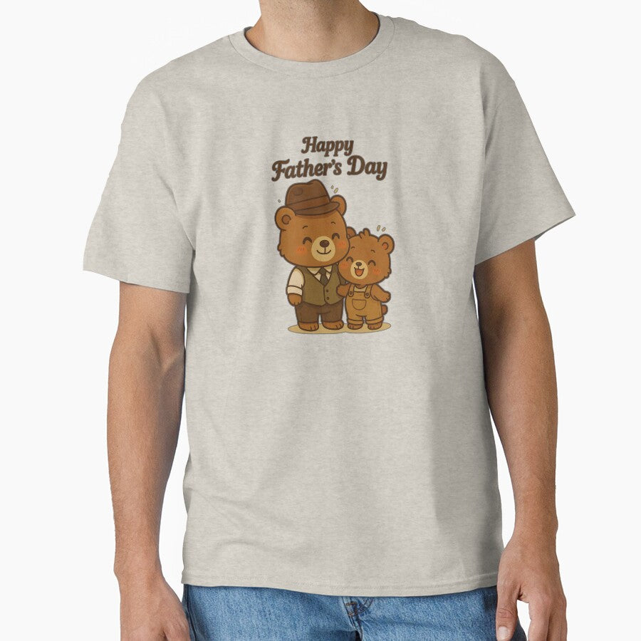Cute Chibi Bear Father's Day Sticker | Vintage Style by Nuist25 T-Shirts, Hoodie, Sweatshirt | BlankRebels.com (Image 1)
