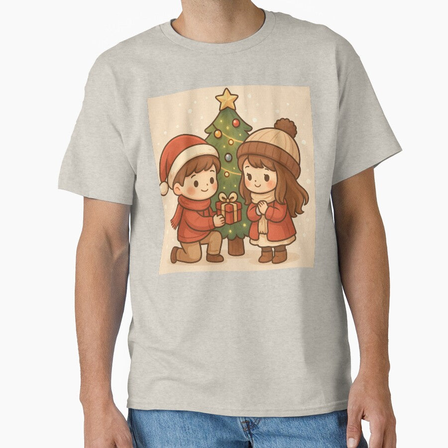 Cute Christmas Couple Giving Gifts by Sadia  Jannat T-Shirts, Hoodie, Sweatshirt | BlankRebels.com (Image 1)