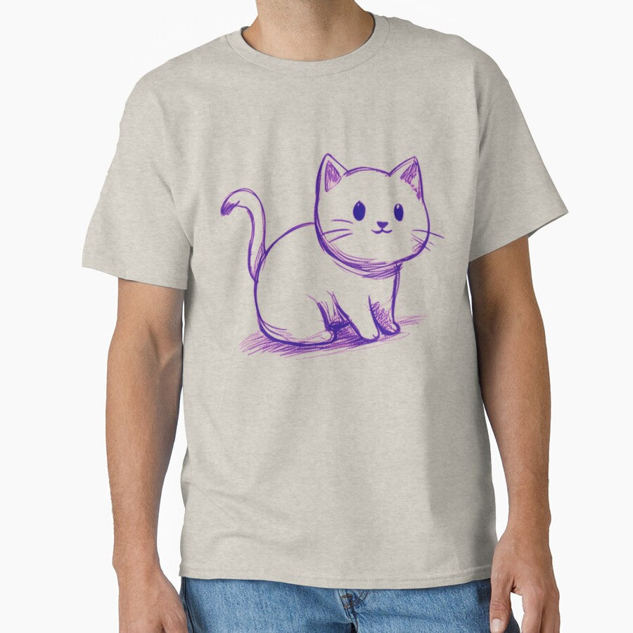 Purple Cute Kitty Draw by RetroNeon T-Shirts, Hoodie, Sweatshirt | BlankRebels.com (Image 1)
