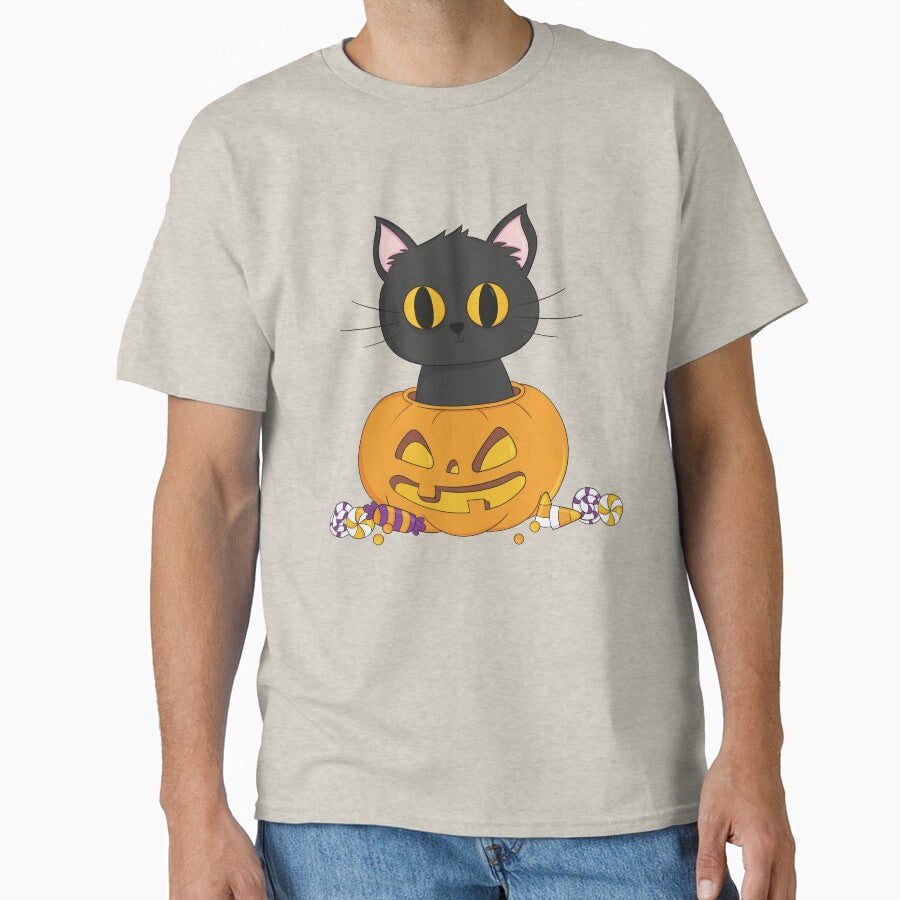 Halloween Cute Black Kitty In Pumpkin by ZodesignArt T-Shirts, Hoodie, Sweatshirt | BlankRebels.com (Image 1)