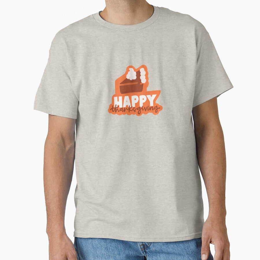 Happy Thanksgiving Pumpkin Pie Lettering Design by kellybeandoodles T-Shirts, Hoodie, Sweatshirt | BlankRebels.com (Image 1)