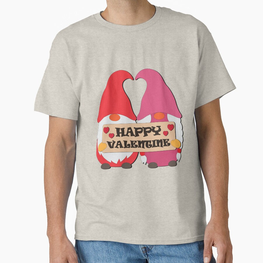 Happy Valentine, Couple Gnome by hoangthedoodler T-Shirts, Hoodie, Sweatshirt | BlankRebels.com (Image 1)