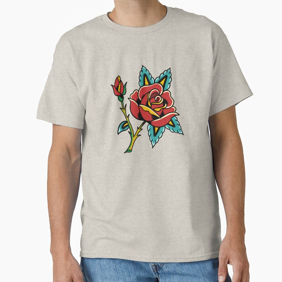 Traditional Rose Tattoo Flash by ScotiaInk T-Shirts, Hoodie, Sweatshirt | BlankRebels.com (Image 1)