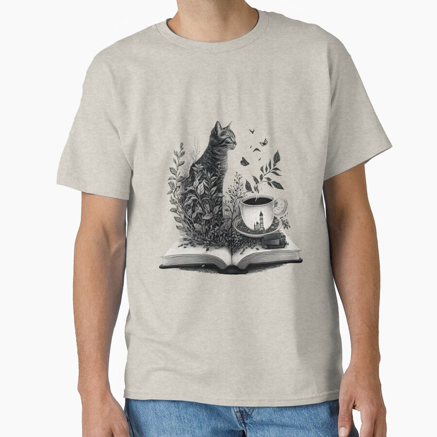 Cats with books and coffee by UrbanHedgehog T-Shirts, Hoodie, Sweatshirt | BlankRebels.com (Image 1)
