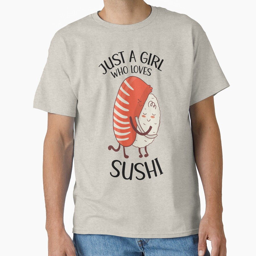Just A Girl Who Loves Sushi Cute Kawaii by OnepixArt T-Shirts, Hoodie, Sweatshirt | BlankRebels.com (Image 1)