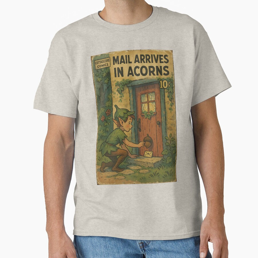Whimsical Cottagecore Art: Mail arrives in acorns by bapupa T-Shirts, Hoodie, Sweatshirt | BlankRebels.com (Image 1)