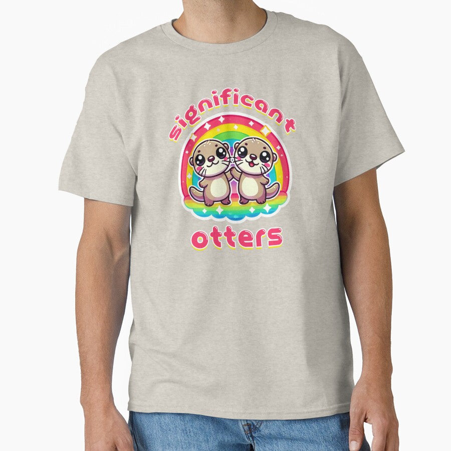 Kawaii Otter Holding Hands Significant Otters by DeesDeesigns T-Shirts, Hoodie, Sweatshirt | BlankRebels.com (Image 1)