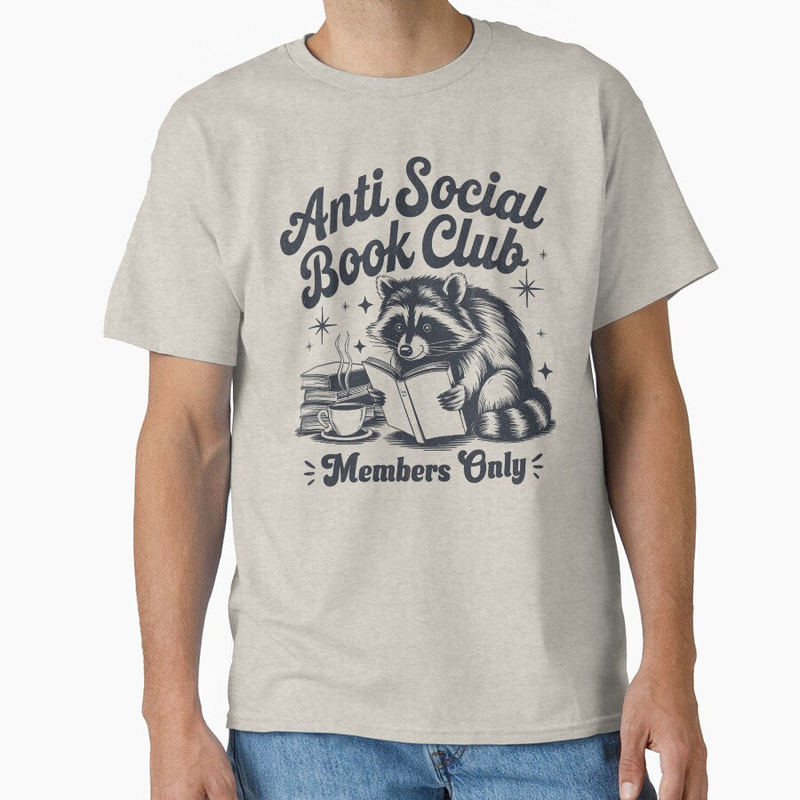 Anti Social Book Club Raccoon by BeansterNL T-Shirts, Hoodie, Sweatshirt | BlankRebels.com (Image 1)