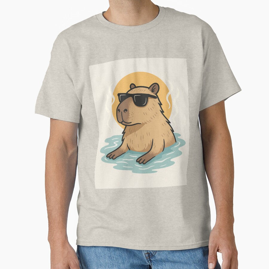 Chill Lord Capybara – Relaxed Sunglasses Hot Spring Vibes by ViralByDesign T-Shirts, Hoodie, Sweatshirt (Image 1)