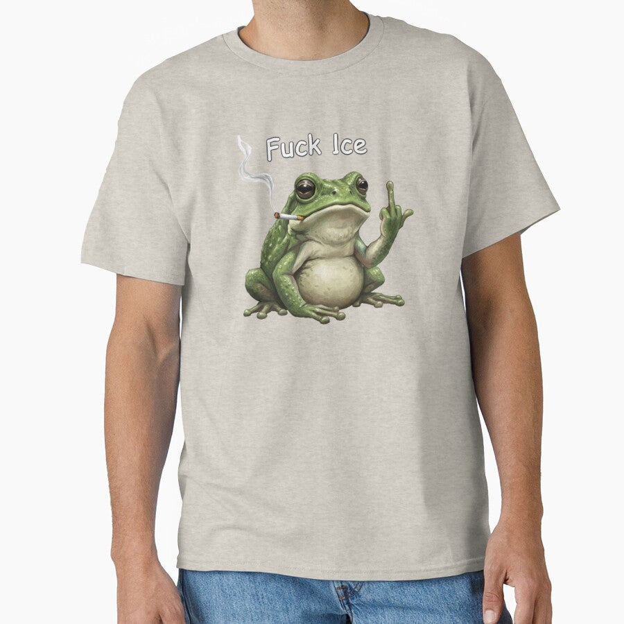 Fuck Ice, Middle finger, Angry Frog, funnyfits70, Humor, Funny, retro, vintages, funny quotes, animal humor, by... (Image 1)