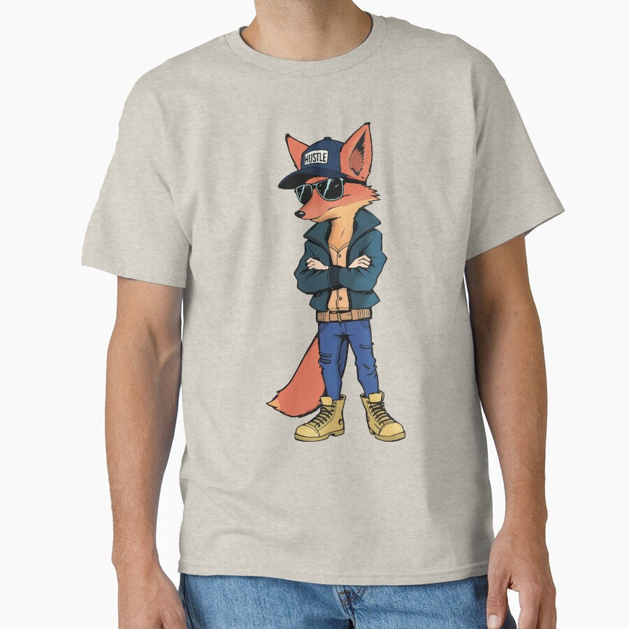 Hustle - Trendy Fox Streetwear | Urban Animal Graphic by Yehia-Massoud T-Shirts, Hoodie, Sweatshirt (Image 1)