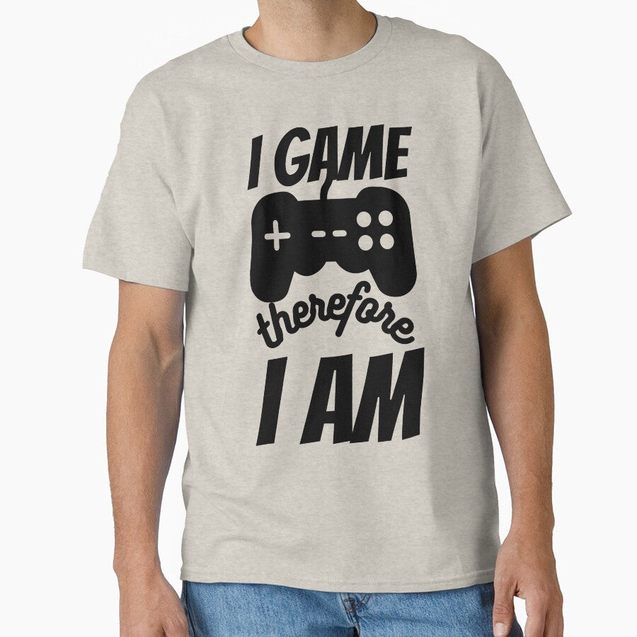 I Game Therefore I Am Black Console Design by SweetAndSpice T-Shirts, Hoodie, Sweatshirt | BlankRebels.com (Image 1)